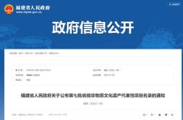 福建省第七批省级非物质文化遗产代表性项目名录公布，多项涉茶项目入选