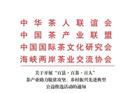 “百县·百茶·百人”公益推选 茶产业助力乡村振兴
