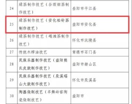 安化松针入选湖南省第五批省级非物质文化遗产代表性项目名录推荐项目