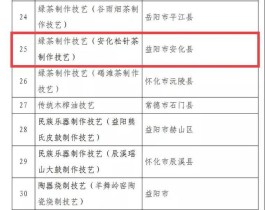 安化松针入选湖南省第五批省级非物质文化遗产代表性项目名录推荐项目